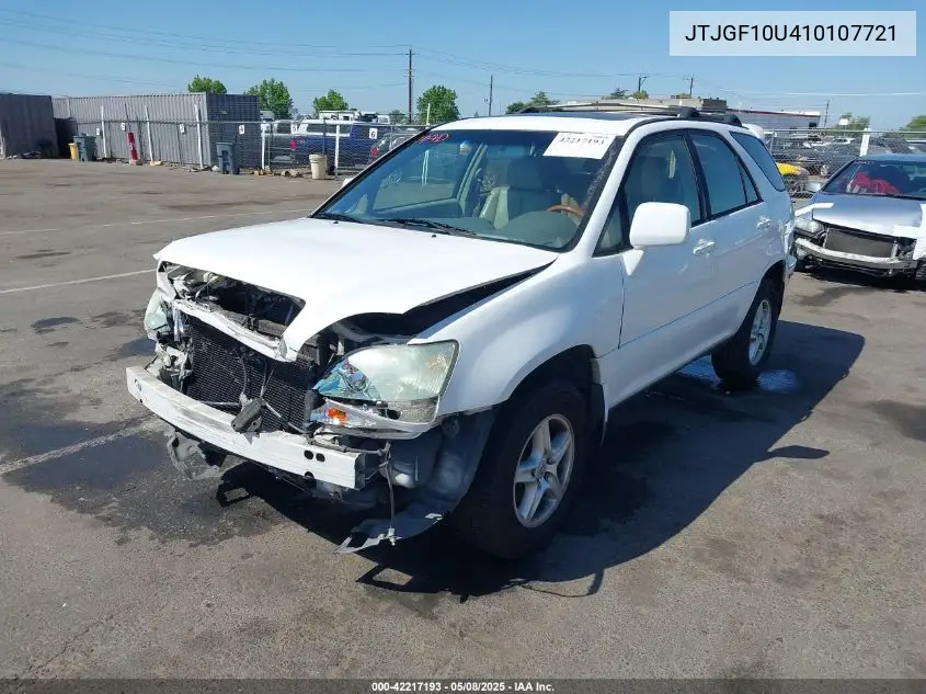 2001 Lexus Rx 300 VIN: JTJGF10U410107721 Lot: 42217193