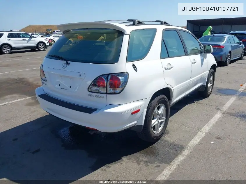 2001 Lexus Rx 300 VIN: JTJGF10U410107721 Lot: 42217193