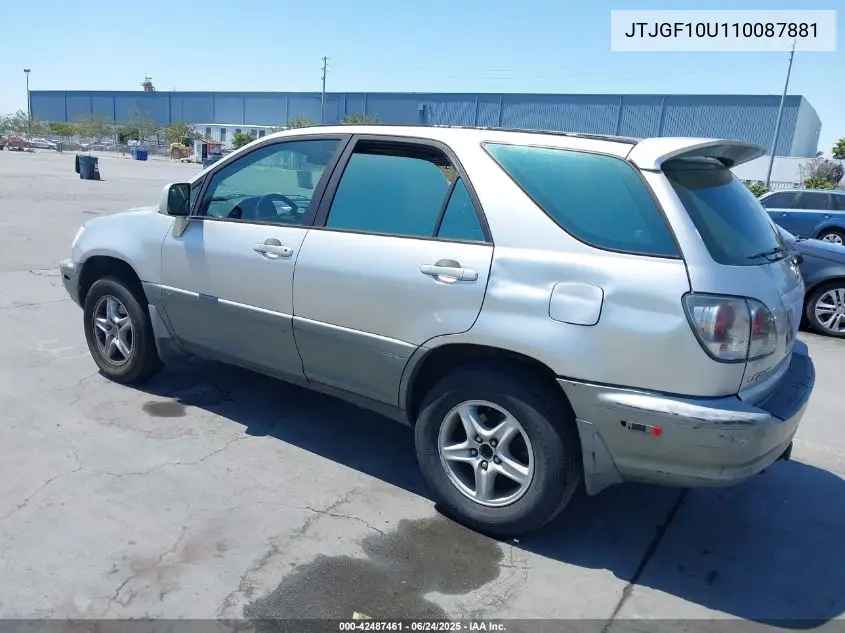 2001 Lexus Rx 300 VIN: JTJGF10U110087881 Lot: 42487461
