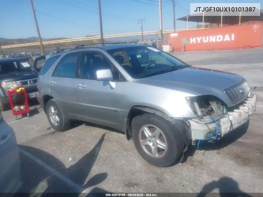 2001 Lexus Rx 300 VIN: JTJGF10UX10101387 Lot: 42510195