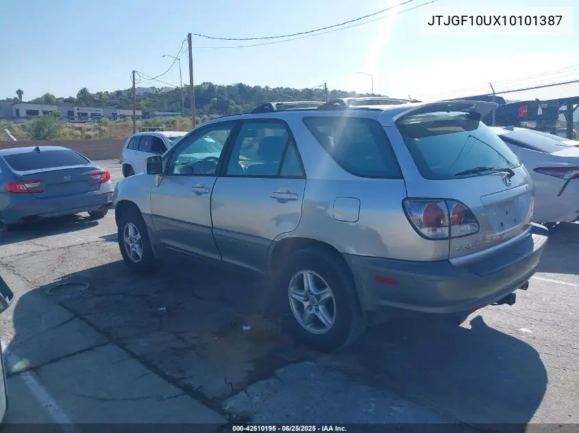 2001 Lexus Rx 300 VIN: JTJGF10UX10101387 Lot: 42510195