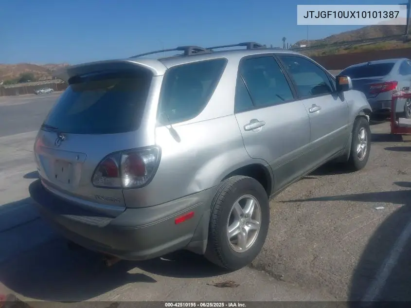 2001 Lexus Rx 300 VIN: JTJGF10UX10101387 Lot: 42510195