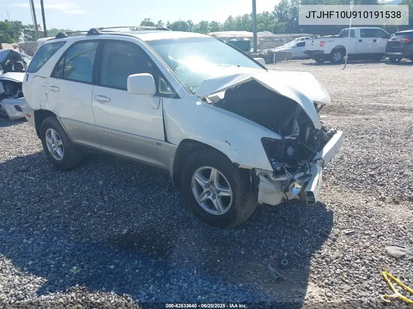 2001 Lexus Rx 300 VIN: JTJHF10U910191538 Lot: 42533840