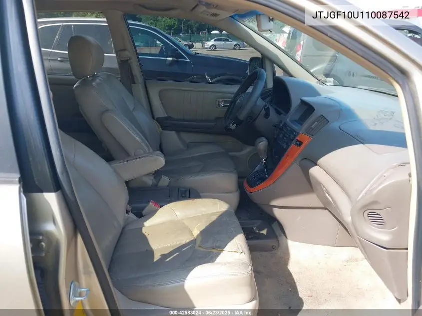 2001 Lexus Rx 300 VIN: JTJGF10U110087542 Lot: 42583024