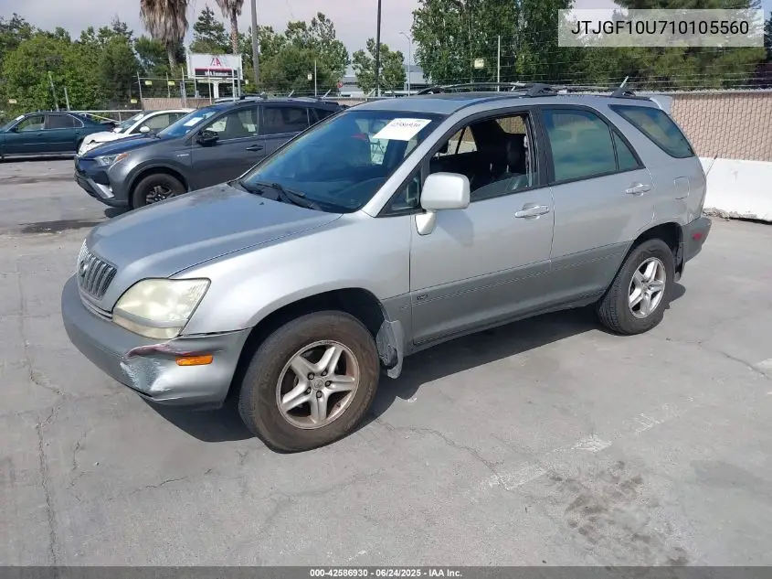 2001 Lexus Rx 300 VIN: JTJGF10U710105560 Lot: 42586930