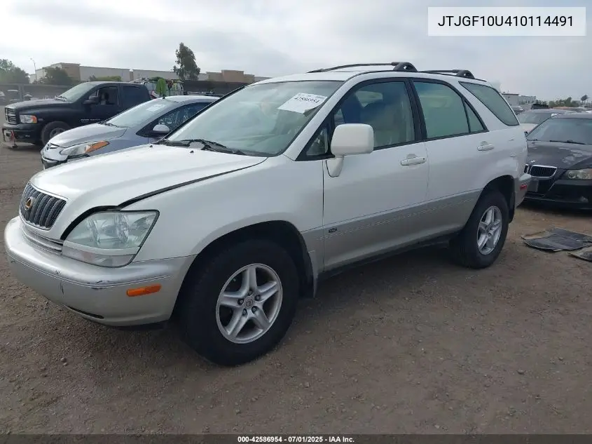 2001 Lexus Rx 300 VIN: JTJGF10U410114491 Lot: 42586954