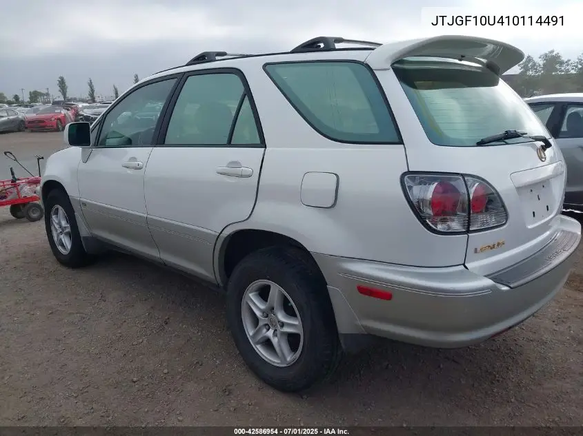 2001 Lexus Rx 300 VIN: JTJGF10U410114491 Lot: 42586954