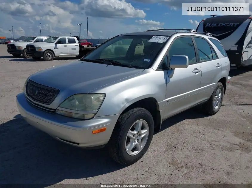 2001 Lexus Rx 300 VIN: JTJGF10U110111371 Lot: 42590231