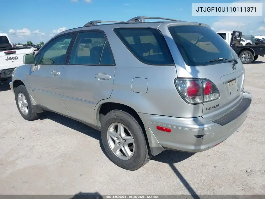 2001 Lexus Rx 300 VIN: JTJGF10U110111371 Lot: 42590231