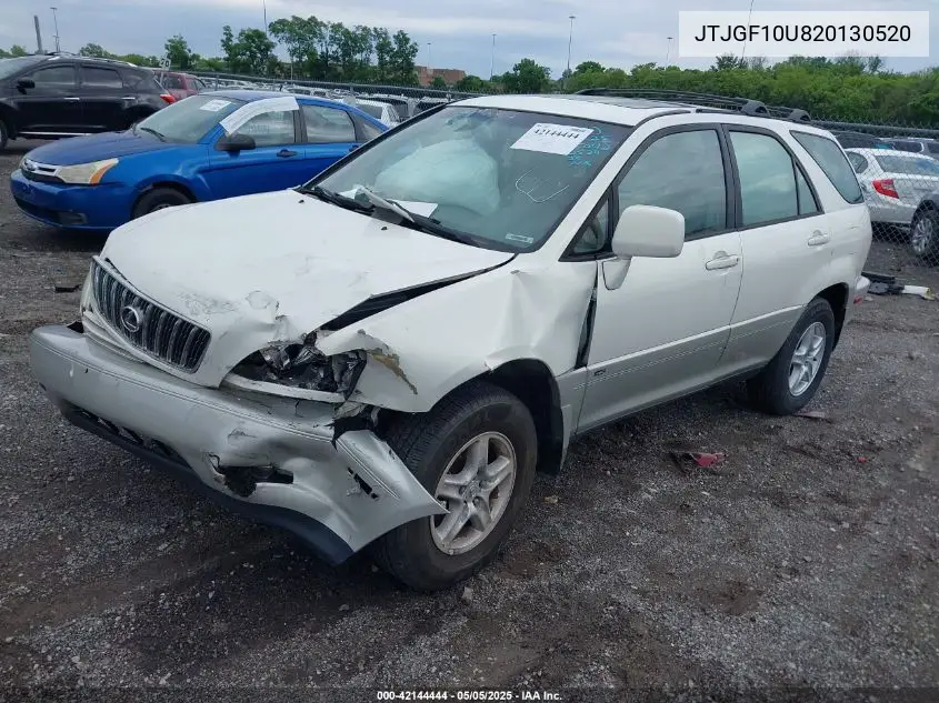 2002 Lexus Rx 300 VIN: JTJGF10U820130520 Lot: 42144444