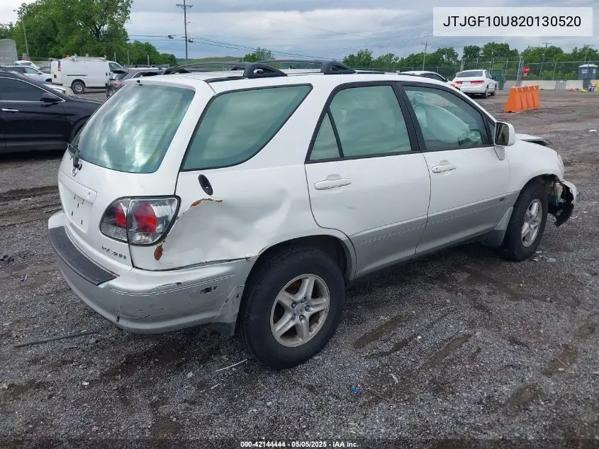 2002 Lexus Rx 300 VIN: JTJGF10U820130520 Lot: 42144444
