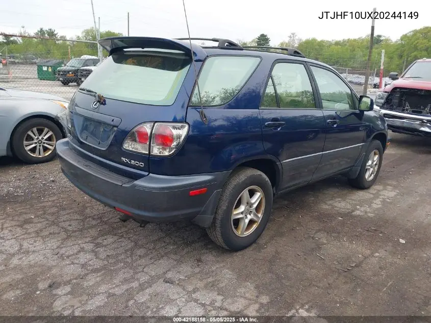 2002 Lexus Rx 300 VIN: JTJHF10UX20244149 Lot: 42188158