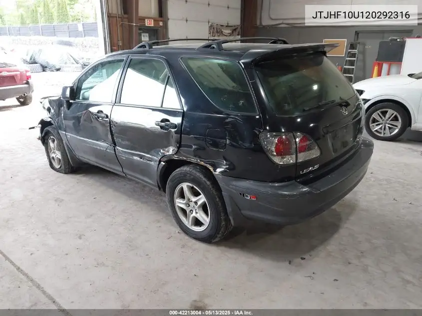 2002 Lexus Rx 300 VIN: JTJHF10U120292316 Lot: 42213004