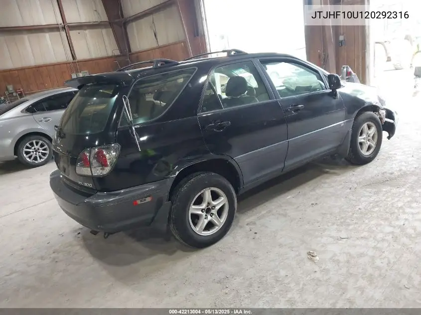 2002 Lexus Rx 300 VIN: JTJHF10U120292316 Lot: 42213004