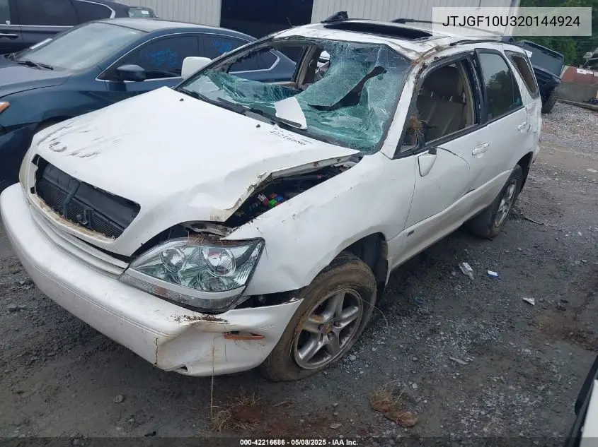2002 Lexus Rx 300 VIN: JTJGF10U320144924 Lot: 42216686