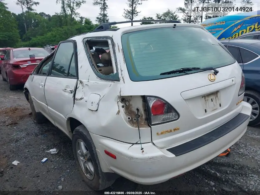 2002 Lexus Rx 300 VIN: JTJGF10U320144924 Lot: 42216686