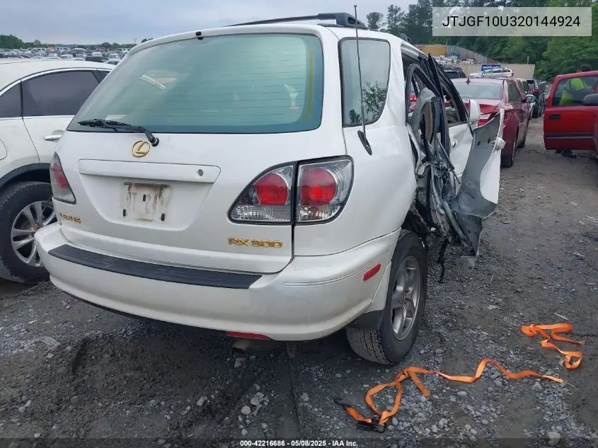 2002 Lexus Rx 300 VIN: JTJGF10U320144924 Lot: 42216686