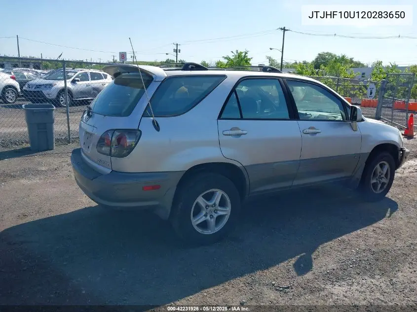 2002 Lexus Rx 300 VIN: JTJHF10U120283650 Lot: 42231926