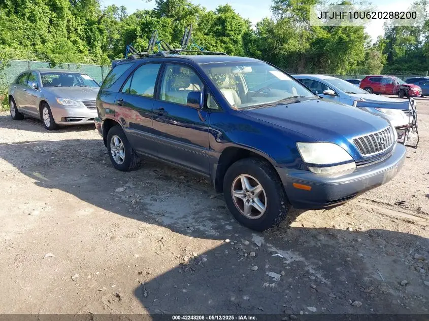 2002 Lexus Rx 300 VIN: JTJHF10U620288200 Lot: 42248208