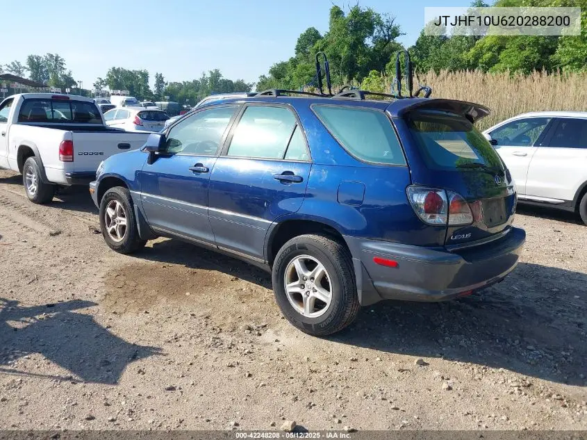2002 Lexus Rx 300 VIN: JTJHF10U620288200 Lot: 42248208