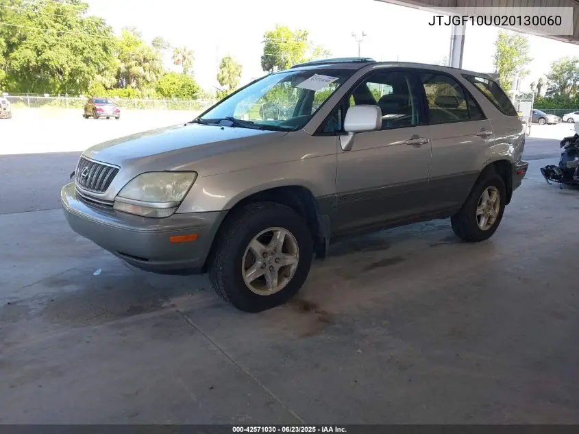2002 Lexus Rx 300 VIN: JTJGF10U020130060 Lot: 42571030