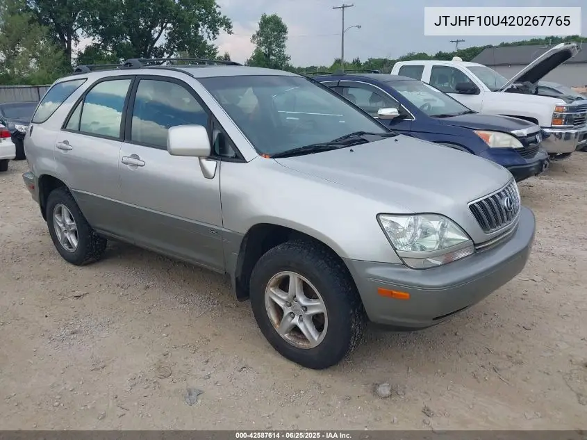 2002 Lexus Rx 300 VIN: JTJHF10U420267765 Lot: 42587614