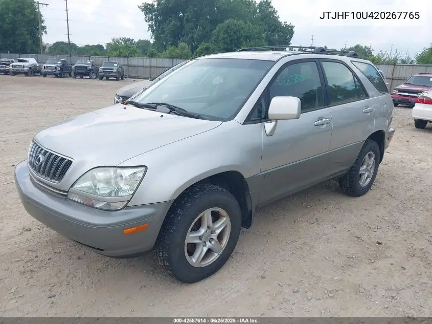 2002 Lexus Rx 300 VIN: JTJHF10U420267765 Lot: 42587614