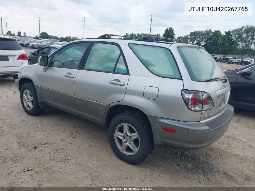 2002 Lexus Rx 300 VIN: JTJHF10U420267765 Lot: 42587614