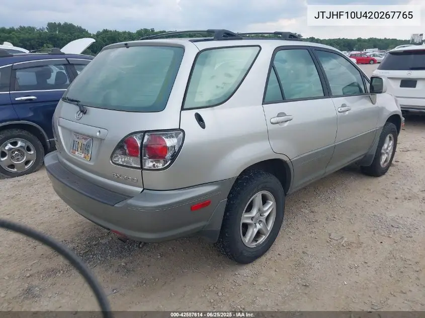 2002 Lexus Rx 300 VIN: JTJHF10U420267765 Lot: 42587614