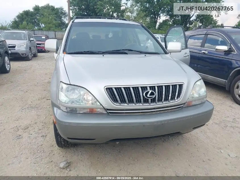 2002 Lexus Rx 300 VIN: JTJHF10U420267765 Lot: 42587614