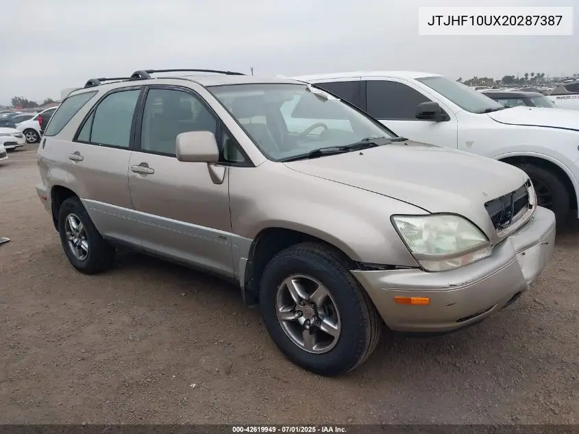 2002 Lexus Rx 300 VIN: JTJHF10UX20287387 Lot: 42619949