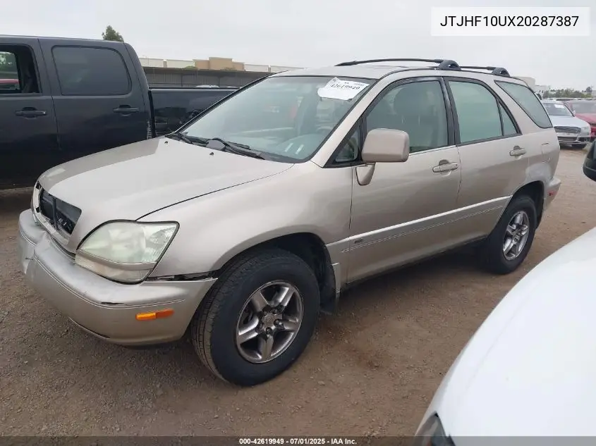 2002 Lexus Rx 300 VIN: JTJHF10UX20287387 Lot: 42619949