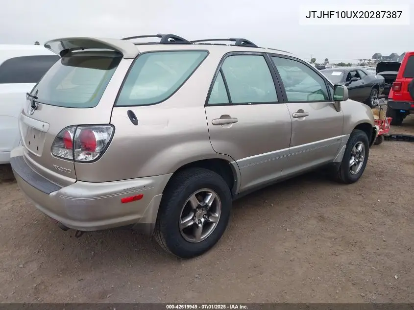 2002 Lexus Rx 300 VIN: JTJHF10UX20287387 Lot: 42619949
