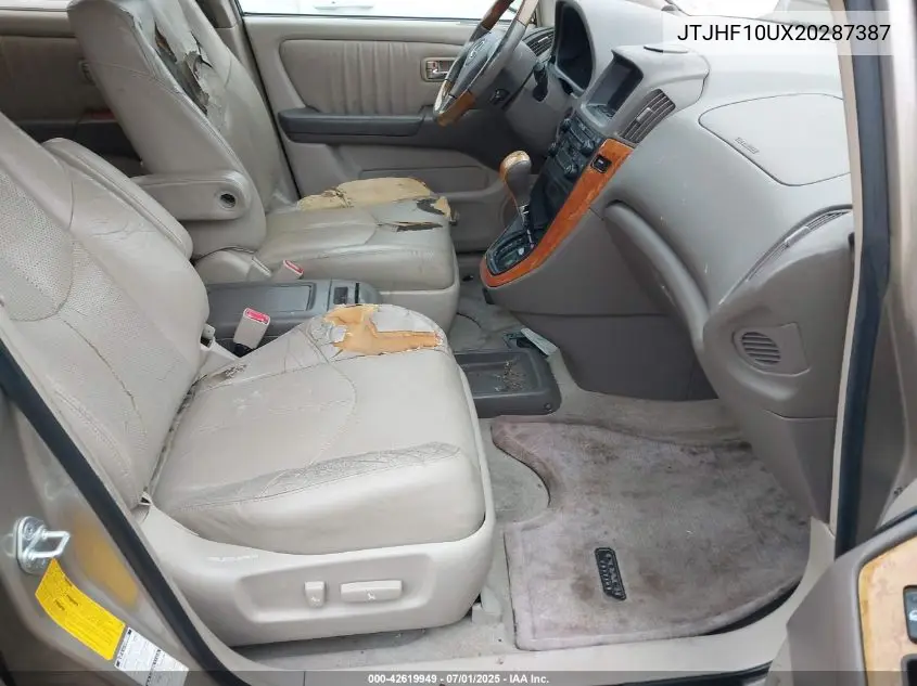 2002 Lexus Rx 300 VIN: JTJHF10UX20287387 Lot: 42619949