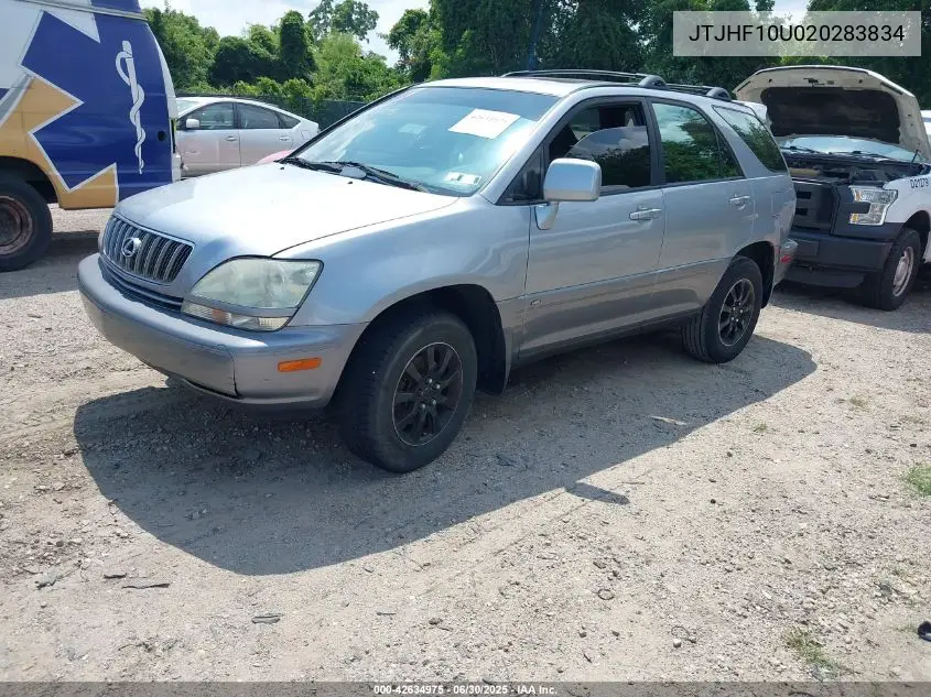 2002 Lexus Rx 300 VIN: JTJHF10U020283834 Lot: 42634975