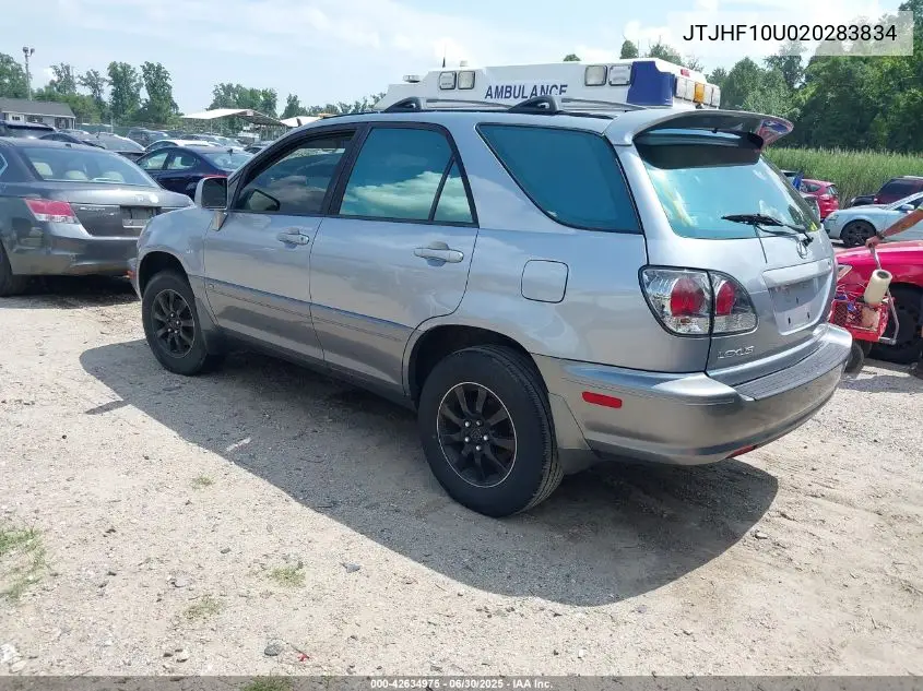 2002 Lexus Rx 300 VIN: JTJHF10U020283834 Lot: 42634975