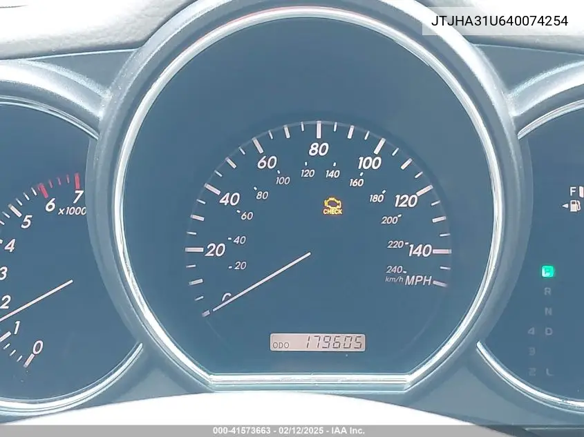 2004 Lexus Rx 330 VIN: JTJHA31U640074254 Lot: 41573663