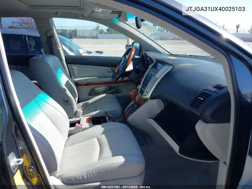 2004 Lexus Rx 330 VIN: JTJGA31UX40025103 Lot: 42221991