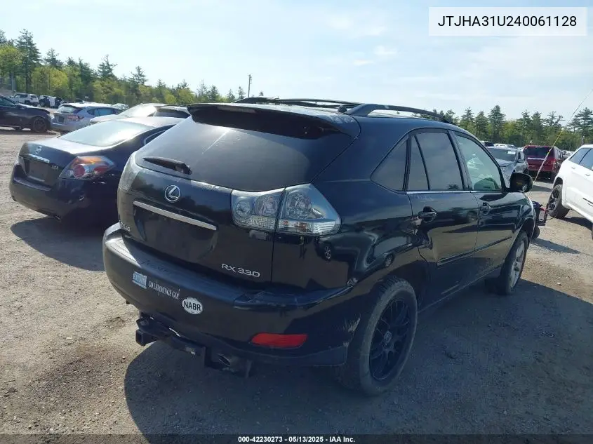 2004 Lexus Rx 330 VIN: JTJHA31U240061128 Lot: 42230273