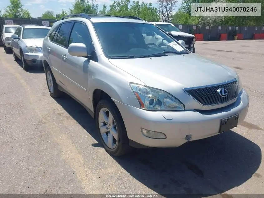 2004 Lexus Rx 330 VIN: JTJHA31U940070246 Lot: 42232582