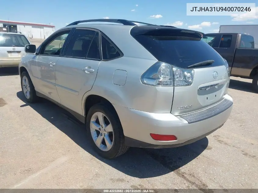 2004 Lexus Rx 330 VIN: JTJHA31U940070246 Lot: 42232582