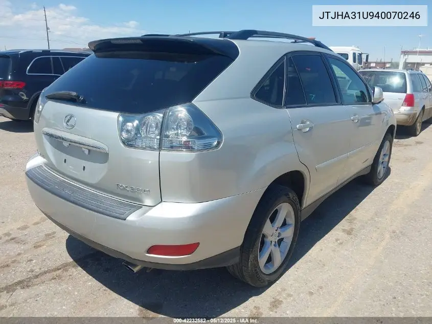 2004 Lexus Rx 330 VIN: JTJHA31U940070246 Lot: 42232582