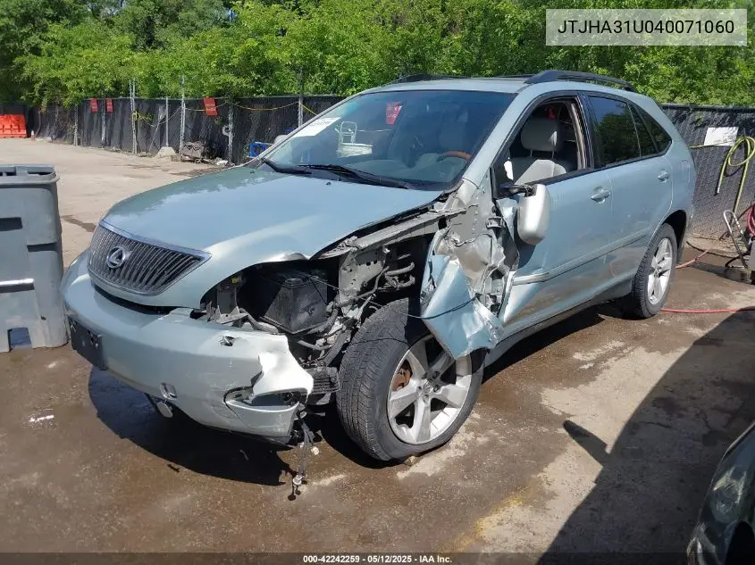 2004 Lexus Rx 330 VIN: JTJHA31U040071060 Lot: 42242259
