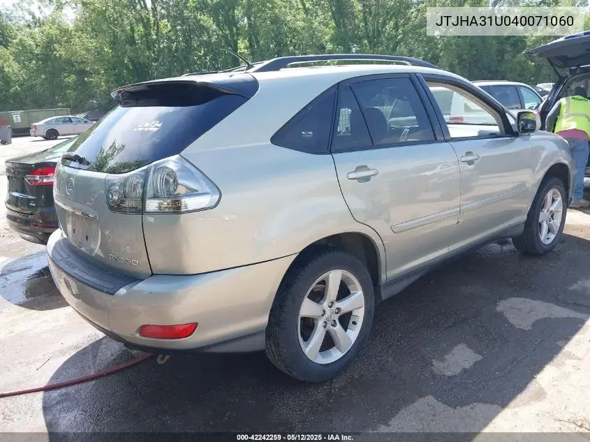 2004 Lexus Rx 330 VIN: JTJHA31U040071060 Lot: 42242259