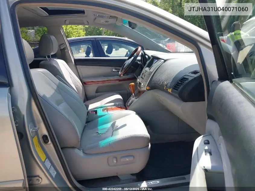 2004 Lexus Rx 330 VIN: JTJHA31U040071060 Lot: 42242259