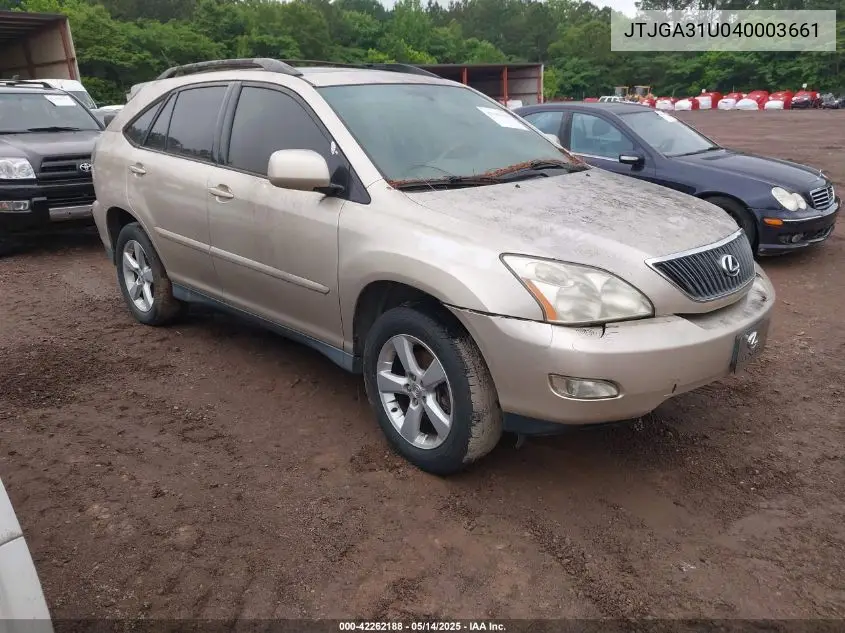 2004 Lexus Rx 330 VIN: JTJGA31U040003661 Lot: 42262188