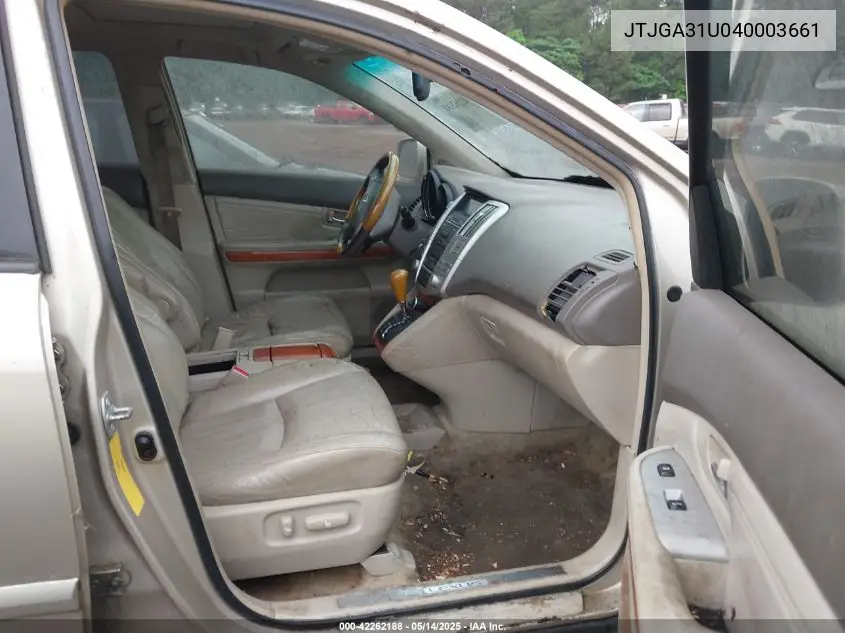 2004 Lexus Rx 330 VIN: JTJGA31U040003661 Lot: 42262188
