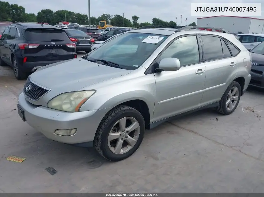 2004 Lexus Rx 330 VIN: JTJGA31U740007495 Lot: 42263270