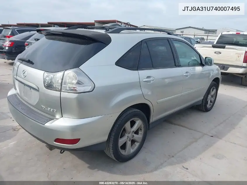 2004 Lexus Rx 330 VIN: JTJGA31U740007495 Lot: 42263270