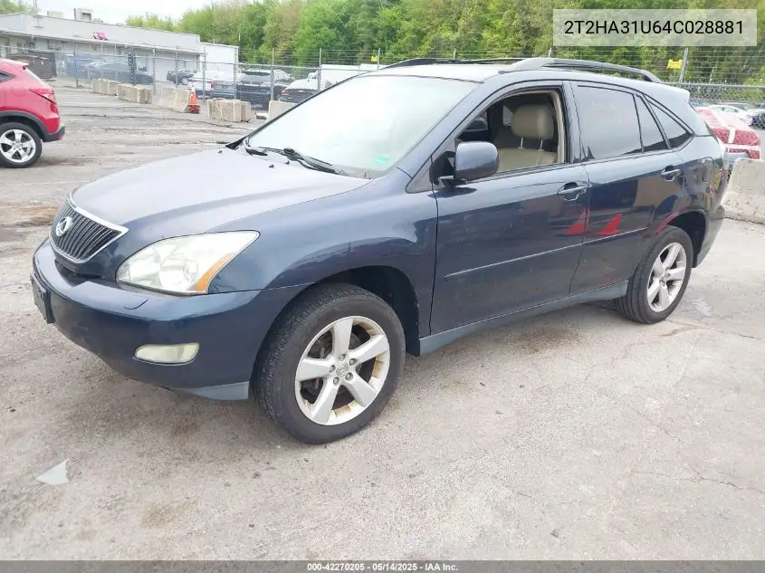 2004 Lexus Rx 330 VIN: 2T2HA31U64C028881 Lot: 42270205